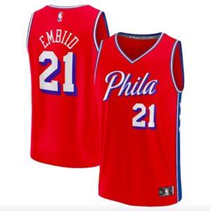 Basketball Jersey 2022-23 Philadelphia 76ers #21 Joel Embiid Fast Break Statement Red Jersey 617022