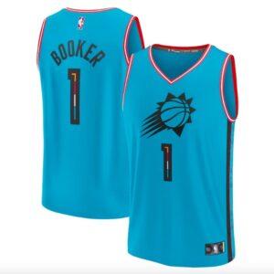 Basketball Jersey 2022-23 Phoenix Suns #1 Devin Booker Fastbreak City Turquoise Jersey 620181