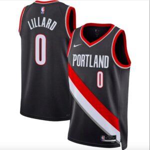 Basketball Jersey 2022-23 Portland Trail Blazers #0 Damian Lillard Swingman Icon Black Jersey Violet 620443