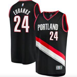 Basketball Jersey 2022-23 Portland Trail Blazers #24 Drew Eubanks Fast Break Icon Black Jersey Grey 620481