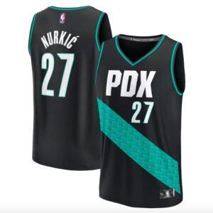 Basketball Jersey 2022-23 Portland Trail Blazers #27 Jusuf Nurkic Fast Break City Black Jersey 620580