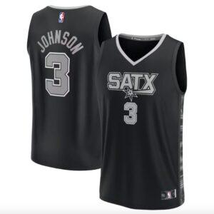 Basketball Jersey 2022-23 San Antonio Spurs #3 Keldon Johnson Fast Break Statement Black Jersey 621190