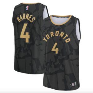 Basketball Jersey 2022-23 Toronto Raptors #4 Scottie Barnes Fastbreak City Black Jersey 623447