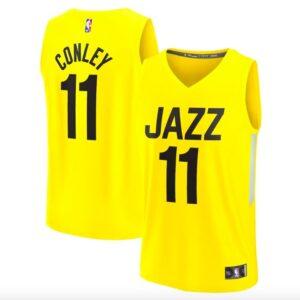 Basketball Jersey 2022-23 Utah Jazz #11 Mike Conley Fast Break Icon Yellow Jersey 623710