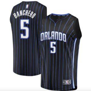 Basketball Jersey 2022 NBA Draft First Round Pick Orlando Magic #5 Paolo Banchero Fast Break Icon Black Jersey 613444