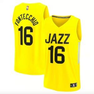 Basketball Jersey 2022-23 Utah Jazz #16 Simone Fontecchio Fast Break Icon Yellow Jersey Violet 628714