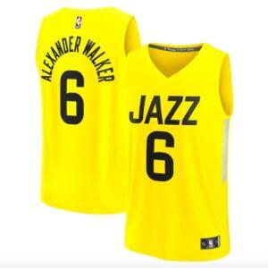 Basketball Jersey 2022-23 Utah Jazz #6 Nickeil Alexander-Walker Fast Break Icon Yellow Jersey Multicolor 628753