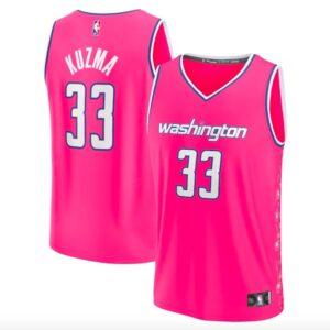 Basketball Jersey 2022-23 Washington Wizards #33 Kyle Kuzma Fastbreak City Pink Jersey Violet 628836