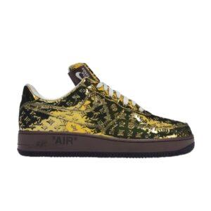 Louis Vuitton x Nike Air Force 1 Low Metallic Gold Sneakers Black 1A9VG3