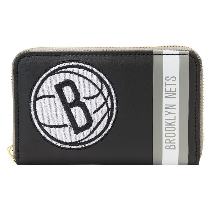 NBA Brooklyn Nets Patch Icons Zip Around Wallet Black 631262