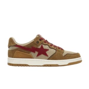 BAPE Sk8 Sta Low Wheat Red Sneakers 1G70191033