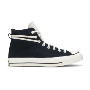 Fear of God Essentials x Converse Chuck 70 High Black Sneakers Silver 167954C