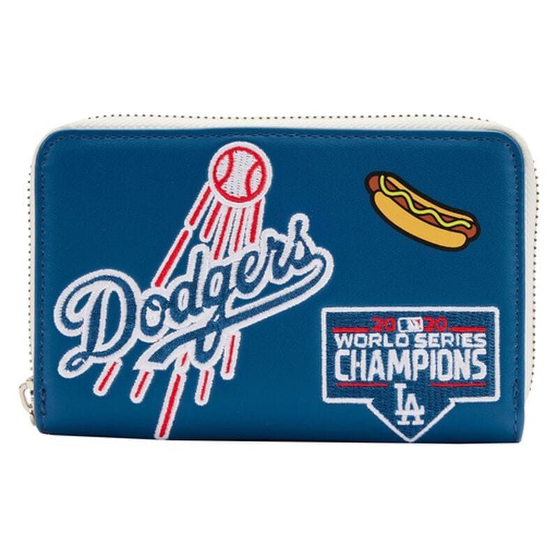 MLB LA Dodgers Patches Zip Around Wallet Blue 653564