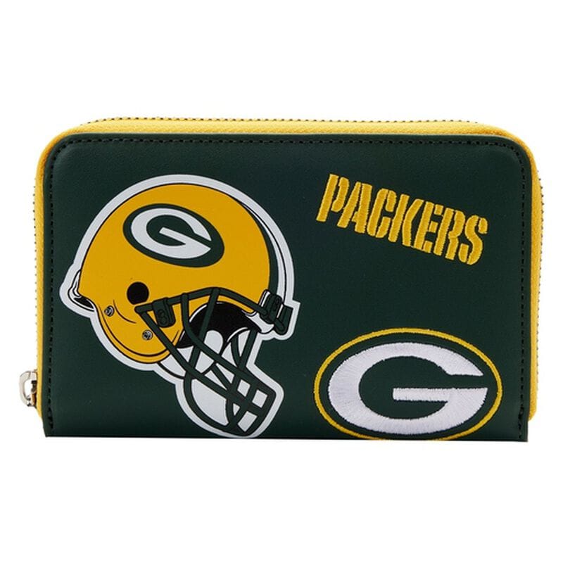 NFL Green Bay Packers Patches Zip Around Wallet Grey 653529