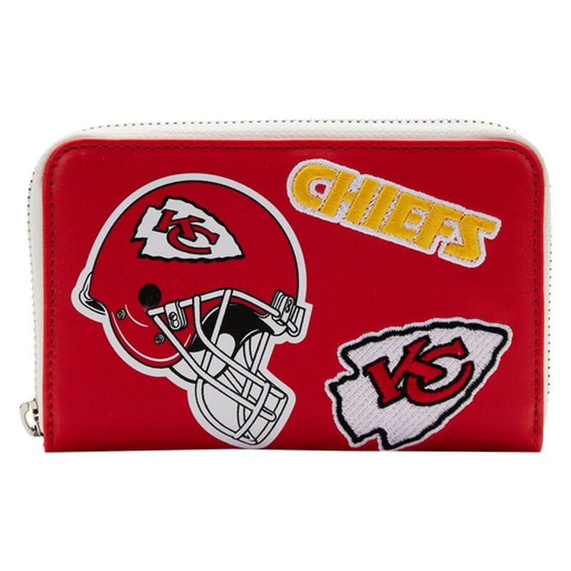 NFL Kansas City Chiefs Patches Zip Around Wallet Black 653508