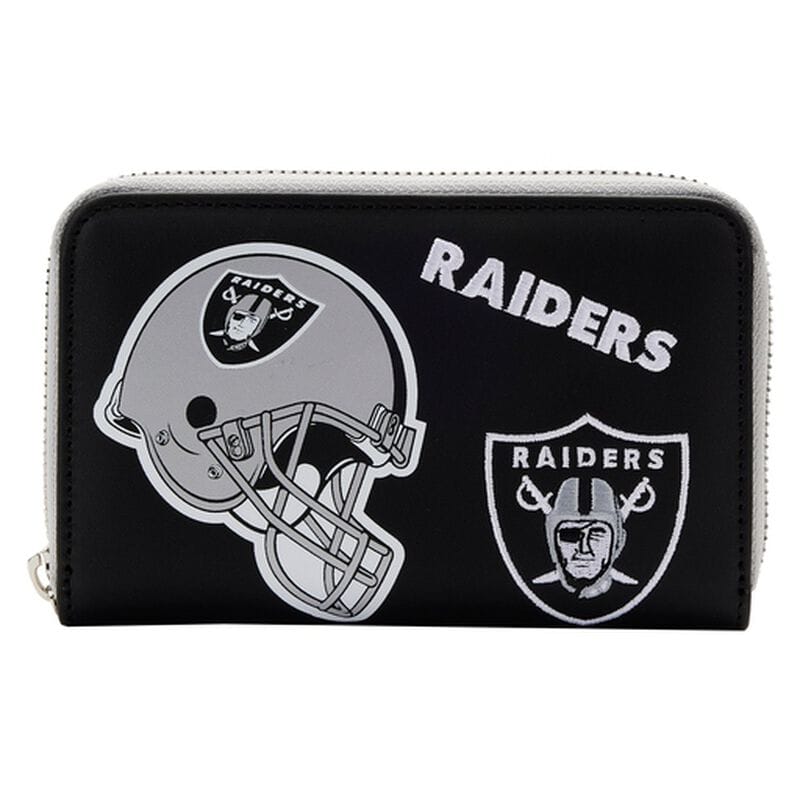 NFL Las Vegas Raiders Patches Zip Around Wallet White 653498