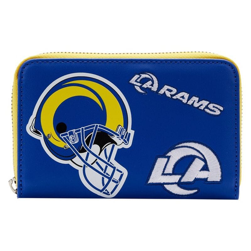 NFL Los Angeles Rams Patches Zip Around Wallet Black 653513