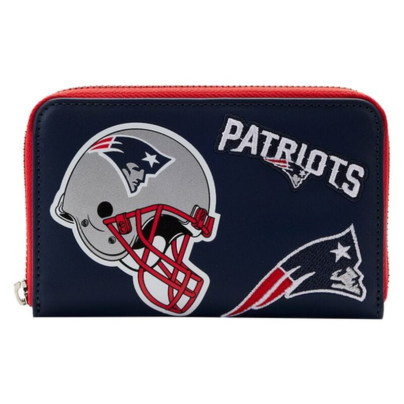 NFL New England Patriots Patches Zip Around Wallet Black 653534