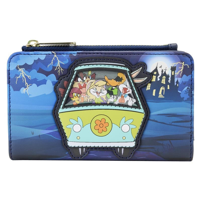 Warner Brothers 100th Anniversary Looney Tunes & Scooby Mashup Flap Wallet Black 643622