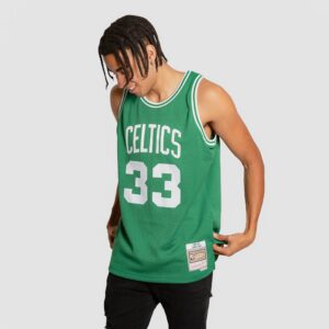 Basketball Jersey 1985-86 Boston Celtics Larry Bird #33 Swingman Hardwood Classic Green Jersey Pink 691748