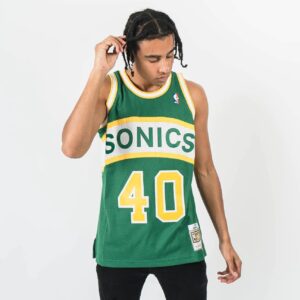 Basketball Jersey 1994-95 Seattle Supersonics Shawn Kemp #40 Swingman Hardwood Classics Green Jersey Green 695250