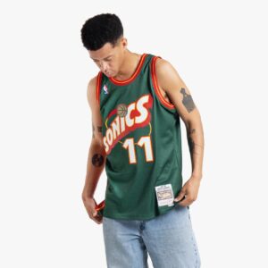 Basketball Jersey 1995-96 Seattle Supersonics Detlef Schrempf #11 Swingman Hardwood Classics Green Jersey 695235