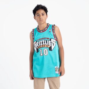 Basketball Jersey 1998-99 Vancouver Grizzlies Mike Bibby #10 Youth Swingman Hardwood Classics Teal Jersey Turquoise 695511