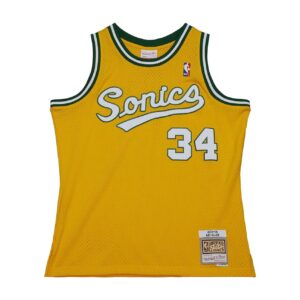 Basketball Jersey 2003-04 Seattle Supersonics Ray Allen #34 Swingman Hardwood Classics Yellow Jersey 695428