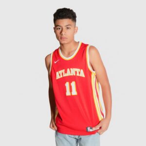 Basketball Jersey 2021-22 Atlanta Hawks Trae Young #11 Youth Swingman Icon Edition Red Jersey Cream 691556