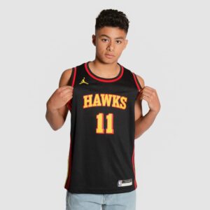 Basketball Jersey 2021-22 Atlanta Hawks Trae Young #11 Youth Swingman Statement Edition Black Jersey Black 691534