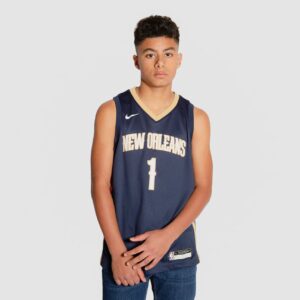 Basketball Jersey 2021-22 New Orleans Pelicans Zion Williamson #1 Youth Swingman Icon Edition Navy Jersey Blue 694236