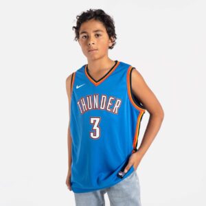 Basketball Jersey 2021-22 Oklahoma City Thunder Josh Giddey #3 Youth Swingman Icon Edition Blue Jersey Grey 694126