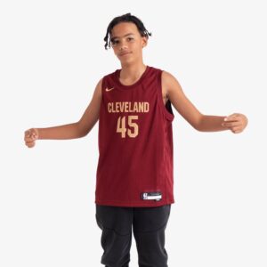 Basketball Jersey 2022-2023 Cleveland Cavaliers Donovan Mitchell #45 Youth NBA Swingman Icon Edition Red Jersey Red 692441