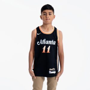 Basketball Jersey 2022-23 Atlanta Hawks Trae Young #11 Youth Swingman City Edition Black Jersey Black 691561