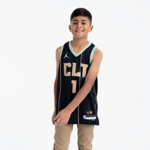 Basketball Jersey 2022-23 Charlotte Hornets LaMelo Ball #1 Youth Swingman City Edition Black Jersey Black 691576