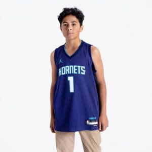 Basketball Jersey 2022-23 Charlotte Hornets LaMelo Ball #1 Youth Swingman Statement Edition Purple Jersey Violet 691571