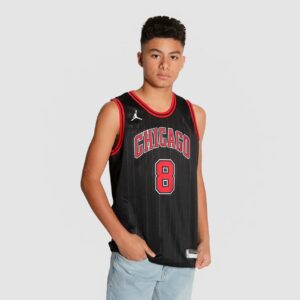 Basketball Jersey 2022-23 Chicago Bulls Zach Lavine #8 Youth Swingman Statement Edition Black Jersey Black 692365