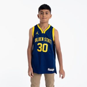 Basketball Jersey 2022-23 Golden State Warriors Stephen Curry #30 Youth Statement Edition Navy Jersey Blue 693467