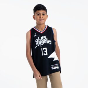 Basketball Jersey 2022-23 Los Angeles Clippers Paul George #13 Youth Swingman Statement Edition Black Jersey Grey 693424