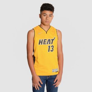 Basketball Jersey 2022-23 Miami Heat Bam Adebayo #13 Youth Swingman Earned Edition Yellow Jersey Yellow 693838