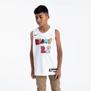 Basketball Jersey 2022-23 Miami Heat Jimmy Butler #22 Youth Swingman City Edition White Jersey White 693805