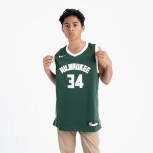 Basketball Jersey 2022-23 Milwaukee Bucks Giannis Antetokounmpo #34 Youth Swingman Icon Edition Green Jersey Tang 694315