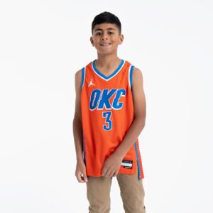 Basketball Jersey 2022-23 Oklahoma City Thunder Josh Giddey #3 Youth Swingman Statement Edition Orange Jersey White 694146