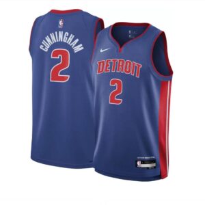 Basketball Jersey 2023-24 Detroit Pistons Cade Cunningham #2 Youth Swingman Icon Edition Blue Jersey Blue 695499