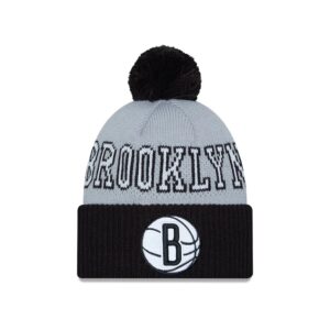 New Era Brooklyn Nets 2024 Tip Off Pom Knit NBA Beanie black-gray 688928