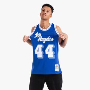 Basketball Jersey 1960-61 Los Angeles Lakers Jerry West #44 Swingman Hardwood Classics Blue Jersey 696167