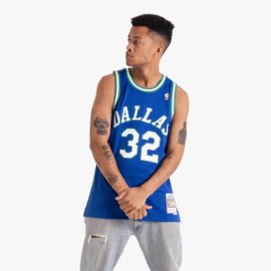 Basketball Jersey 1993-94 Dallas Mavericks Jamal Mashburn #32 Swingman Hardwood Classics Blue Jersey 696135