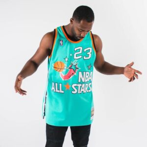 Basketball Jersey 1996 All Star Game Michael Jordan #23 Authentic Hardwood Classics Teal Jersey 696456