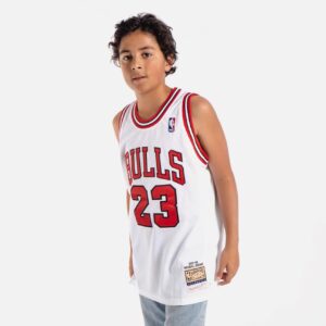 Basketball Jersey 1997-98 Chicago Bulls Michael Jordan #23 Youth Authentic White Jersey White 696716