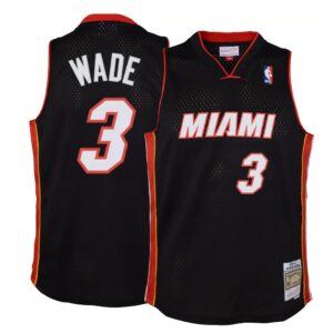 Basketball Jersey 2012-13 Miami Heat Dwyane Wade #3 Youth Swingman Hardwood Classics Black Jersey White 697074